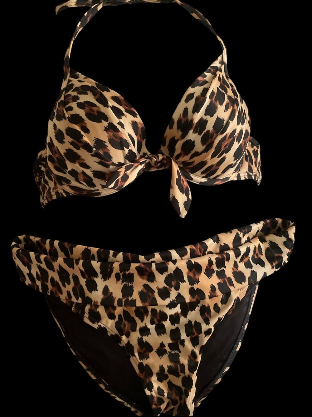 Victoria's Secret Leopard Print Bikini in Tan, Brown & Black
